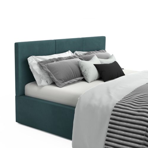 ŁÓŻKO TAPICEROWANE 120x200 ŁÓŻKO PODWÓJNE Z POJEMNIKIEM TURKUSOWE na Arena.pl