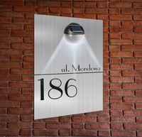 TABLICZKA ADRESOWA oświetlona led pionowa numer domu 30x20 aluminiowa