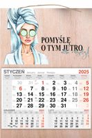 KALENDARZ 2025 jednodzielny DREWNIANY prezent na dzień kobiet z nadrukiem