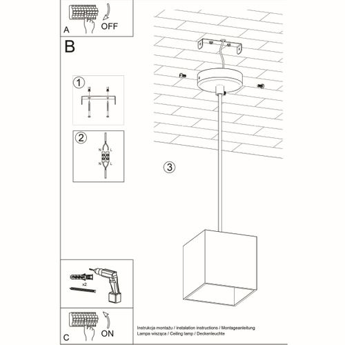 Lampa wisząca QUAD 1 biały na Arena.pl