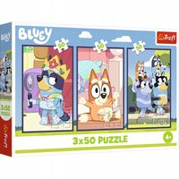 Puzzle Bluey 3 x 50 elementów 34890 Rodzina Bluey 4+ Trefl 3w1