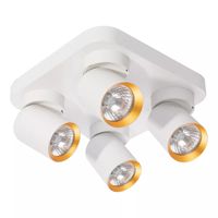2X Lampa Sufitowa Andy 4xGU10 Kwadrat Biały + Złoty