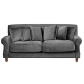 Sofa 3-osobowa welurowa szara EIKE