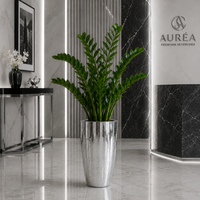 Lustrzana donica Glamour 64 cm - srebrna donica dekoracyjna z mozaiki