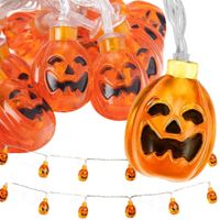 Lampki 10 led wiszące dynie halloween 200cm świecąca dekoracja ozdoba dynia — Pomarańczowy
