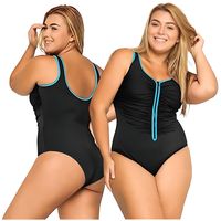CZARNY STRÓJ KĄPIELOWY PLUS SIZE JEDNOCZĘŚCIOWY WYSZCZUPLAJĄCY KOSTIUM XL