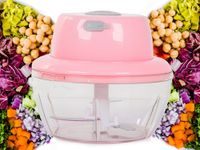 SIEKACZ WARZYW CEBULI CZOSNKU ELEKTRYCZNY USB RÓŻOWY