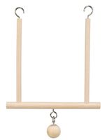 Drewniana huśtawka z dzwoneczkiem do zawieszenia w klatce dla ptaków Trixie