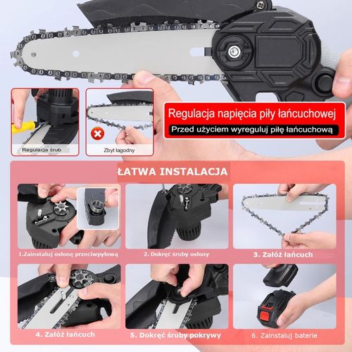 PIŁA ŁAŃCUCHOWA AKUMULATOROWA PILARKA 6" 2x AKUMULATOR 21V + WALIZKA na Arena.pl