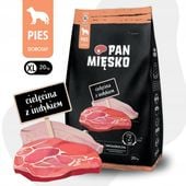 Pan Mięsko Karma sucha dla psa CIELĘCINA INDYK WARZYWA Duże rasy XL 20kg