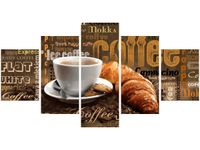 80CM 150CM OBRAZ 5 ELEM APETYCZNA KAWA ŚCIENNY