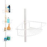 Półka narożna teleskopowa łazienkowa XL biała 4 poziomy do łazienki