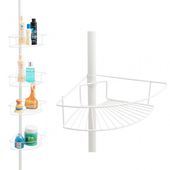 Półka narożna teleskopowa łazienkowa XL biała 4 poziomy do łazienki