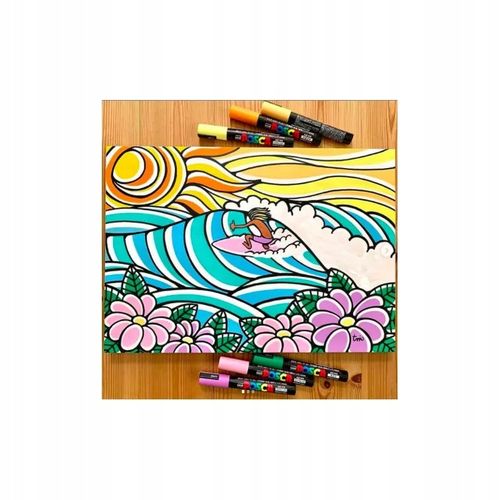 Zestaw Markerów dekoracyjnych UNI POSCA mazaki 8 sztuk pisaków PC-5M na Arena.pl