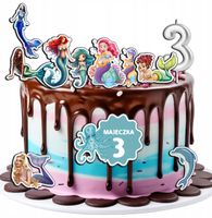 OPŁATEK ZESTAW NA URODZINY SYRENKA + IMIĘ