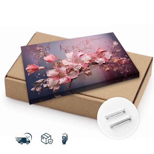 Obraz Ścienny Do Salonu Różowe Kwiaty Abstrakcja Abstrakcja 30cm x 20cm na Arena.pl