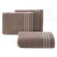 Ręcznik SEBA 70x140 cm brązowy bordiura pasy bawełna frotte