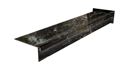 Gruba płytka schodowa 140x30 Black Marble POLER – miejsce na LED na Arena.pl