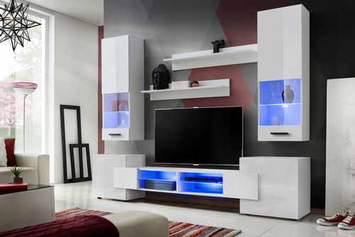 Pan Igiełka Szafka RTV LED RGB Pilot Połysk Mat Czarny Biały Dąb Wotan Loft na Arena.pl