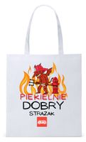 Dla Strażaka Prezent Torba Eco Biała Shopper Z Nadrukiem Ze Zdjęciem