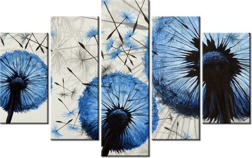 70 100CM OBRAZ 5 ELEM NIEBIESKIE DMUCHAWCE DRUK PŁÓTNO na Arena.pl