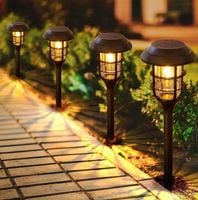 Latarnia 6 szt. lampa solarna ogrodowa wbijana H45 LED Premium czarna