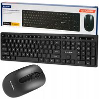 KLAWIATURA MYSZ ZESTAW BEZPRZEWODOWY ERGONOMICZNY SLIM CZARNY DO PC LAPTOP