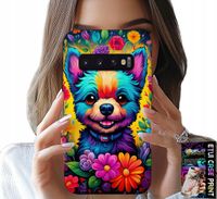 ETUI DO SAMSUNG GALAXY S10 PLUS - KWIACISTE WZORY PIESEK PIES JORK PLECKI