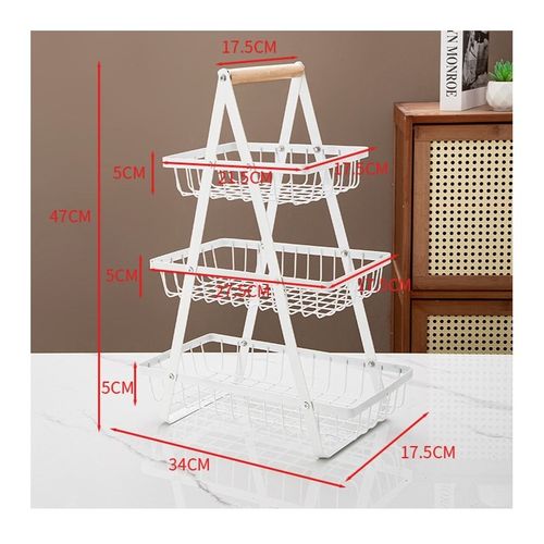 trzypoziomowy regał, koszyk na owoce i warzywa 34 x 17,5 x 47cm sz44cz na Arena.pl