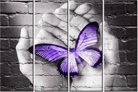 120CM 80 OBRAZ 4 ELEM MOTYL DŁONIACH ŚCIENNY