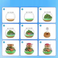 Lampka Nocna Zestaw Kreatywny Dinozaur Terrarium DIY LED Piasek Kinetyczny