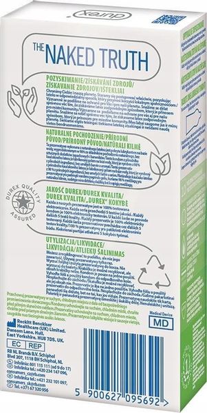 30X DUREX Naturals Prezerwatywy Cienkie Z Naturalnym Lubrykantem zdjęcie 4