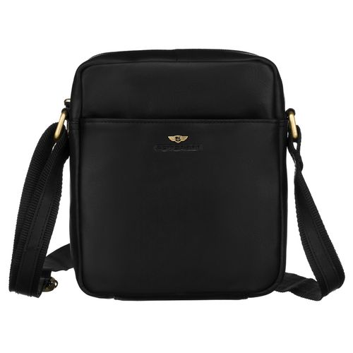 klasyczna, czarna torba-listonoszka ze skóry naturalnej z etui na Arena.pl