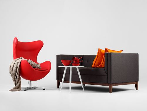 Sofa by-TOM 2 osobowa - czarny, orzech na Arena.pl