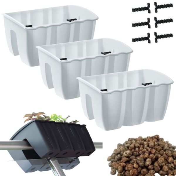 3x Skrzynka na balustradę DCRO400, Doniczka balkonowa + keramzyt 5l zdjęcie 1