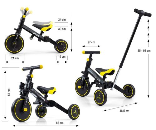 Milly Mally Rowerek 4w1 Optimus Plus Black na Arena.pl