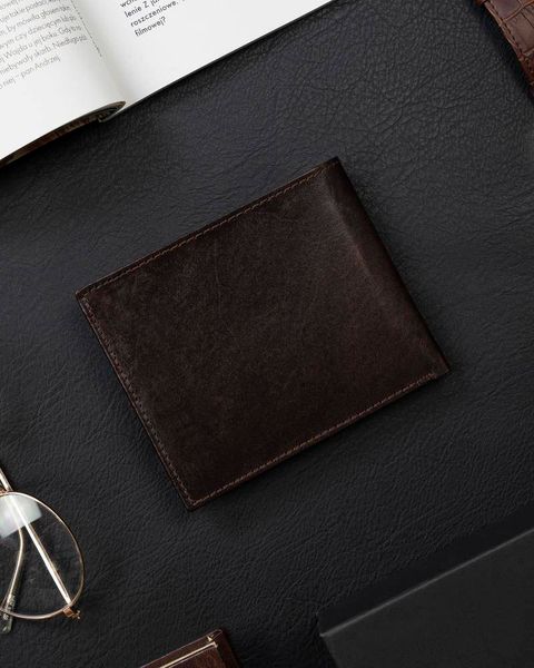 Portfel męski ze srebrnym akcentem Rovicky Brązowy zdjęcie 3