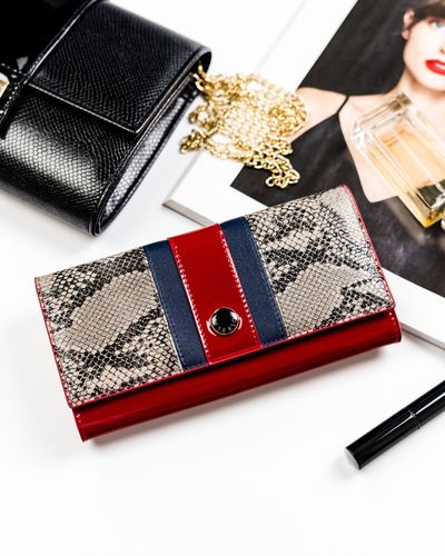 elegancki portfel damski z wężowym wzorem - peterson na Arena.pl