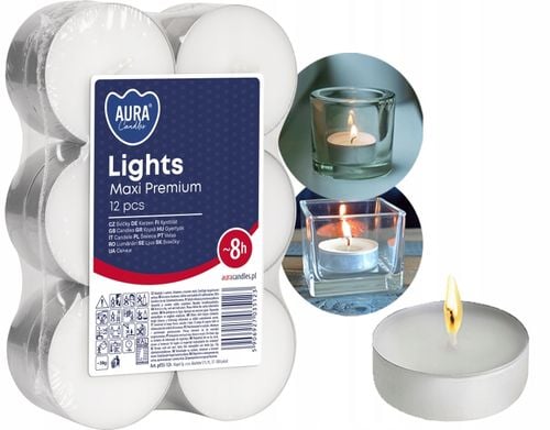 aura świece lights maxi premium 8h 12 szt. pf35-12s na Arena.pl