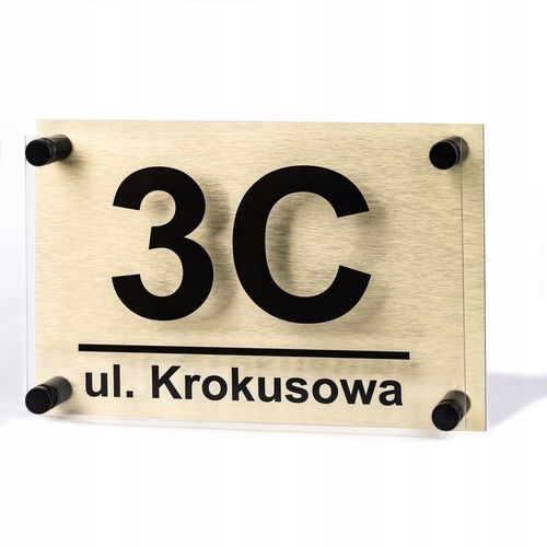 TABLICZKA Z NUMEREM DOMU | ADRESOWA | PLEKSA i ALUMINIUM + DYSTANSE i KOŁKI na Arena.pl