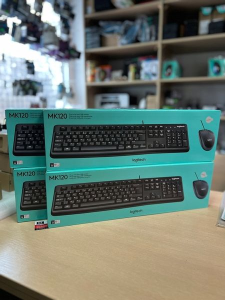 Zestaw Logitech MK120 USB klawiatura K120 mysz B100 przewodowa komputera zdjęcie 3