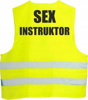 KAMIZELKA ODBLASKOWA nadruk SEX INSTRUKTOR