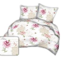 Pościel z kory 160x200 wzór różowe piwonie