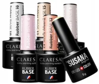 CLARESA RUBBER BAZA 3+2 ZESTAW + LAKIER HYBRYDOWY