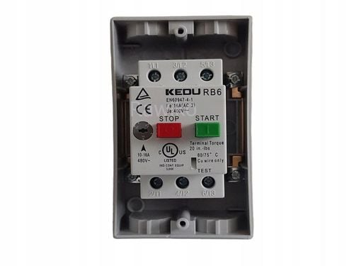 Wyłącznik włącznik silnika termiczny RB6 10–16 A w obudowie KEDU stycznik na Arena.pl