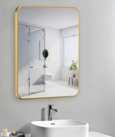 Lustro LOFT 60x80cm złote  FX-05 ścienne łazienkowe do salonu sypialni loftowe Industrialne minimalistyczne na Arena.pl