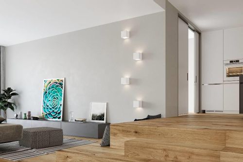 Kinkiet LAMPA ścienna SL.0005 ceramiczna OPRAWA kostka cube przyścienna biała na Arena.pl