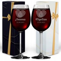 PREZENT NA ŚLUB KIELISZKI DO WINA Z GRAWEREM PREZENT ŚLUB ROCZNICA DLA