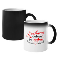 Kochanie - dobrze, że jesteś - magiczny kubek na prezent MIŁOŚĆ MĄŻ ŻONA