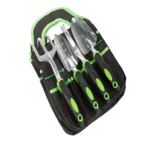 Zestaw narzędzi ogrodowych grabki widełki łopatka 4 szt + torba